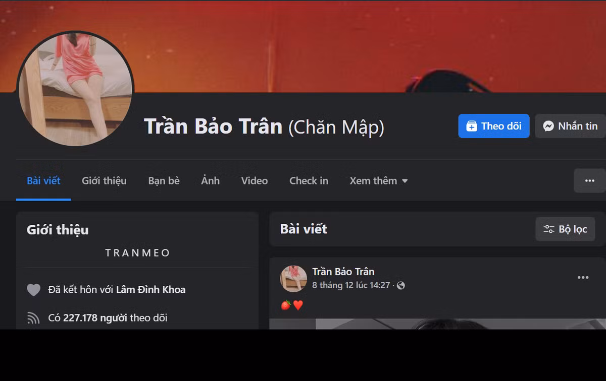 Cô nàng hot girl đình đám Trân Mèo được nhiều người biết đến với hơn 227.000 lượt theo dõi trên Facebook.