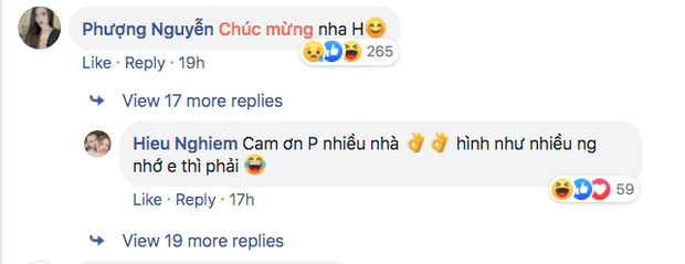 Tuy nhiên, có một điểm đáng ngờ là có bình luận của cô gái tên Phượng Nguyễn được khá nhiều cư dân mạng quan tâm và đua nhau thả “sad”. Cụ thể, Phượng Nguyễn đã bình luận: ” Chúc mừng nha H “.