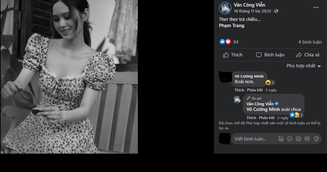 Thông tin này đã được đạo diễn Văn Công Viễn lên tiếng xác nhận, thậm chí, anh còn gọi hot girl Xoài Non là "nàng thơ" và dành cho cô nhiều lời khen ngợi trên trang cá nhân.