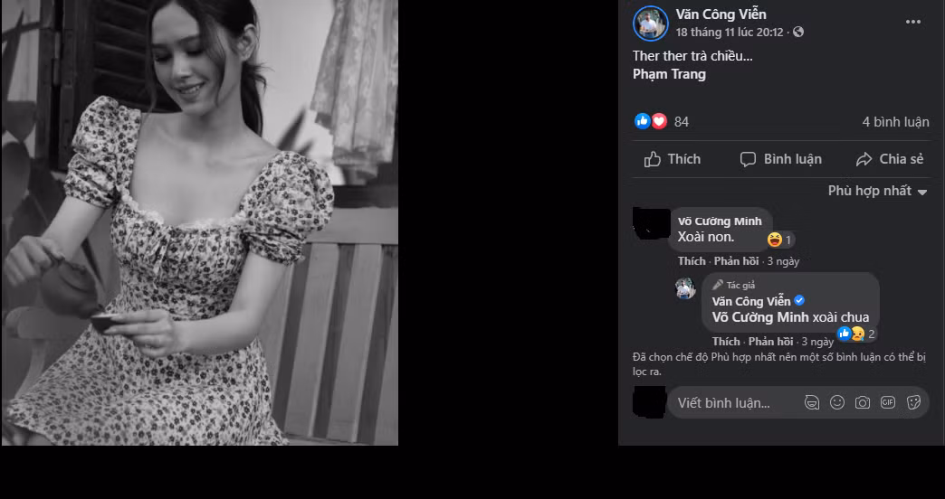 Thông tin này đã được đạo diễn Văn Công Viễn lên tiếng xác nhận, thậm chí, anh còn gọi hot girl Xoài Non là "nàng thơ" và dành cho cô nhiều lời khen ngợi trên trang cá nhân.