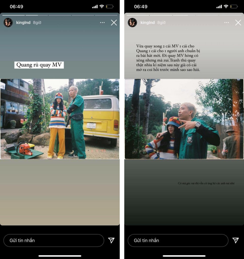 Cách đây vài ngày Linh Ngọc Đàm đã chia sẻ bản thân đi quay MV của QNT "hỏng có xèng nhưng mà zui".