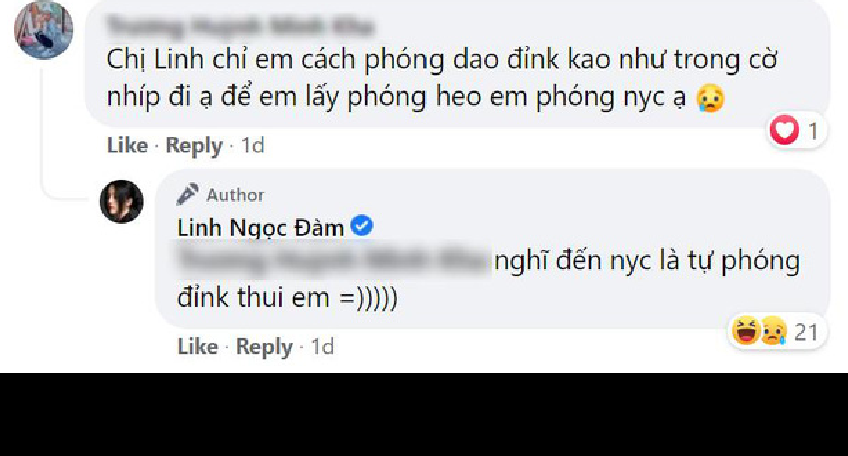 Sau đó, khi được người hâm mộ hỏi về bí kíp khiến Linh Ngọc Đàm ném dao "đỉnh" như vậy, cô nàng chia sẻ gây choáng váng: "Đó là chỉ cần nghĩ đến... người yêu cũ".