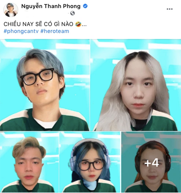 Streamer Phong Cận TV còn đang có dự định về dự án sản phẩm với những người chơi Squid Game là các thành viên của Hero Team.