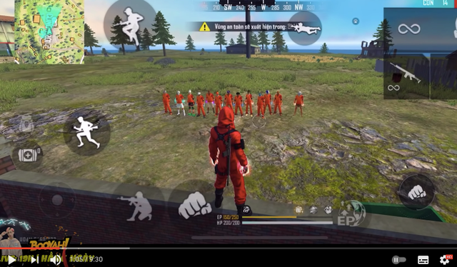 Đức Mõm TV - Một YouTuber của tựa game Free Fire đã áp dụng 'bộ nhận diện' của các nhân vật trong phim, thậm chí còn thiết kế trang phục cho các nhân vật trong game.