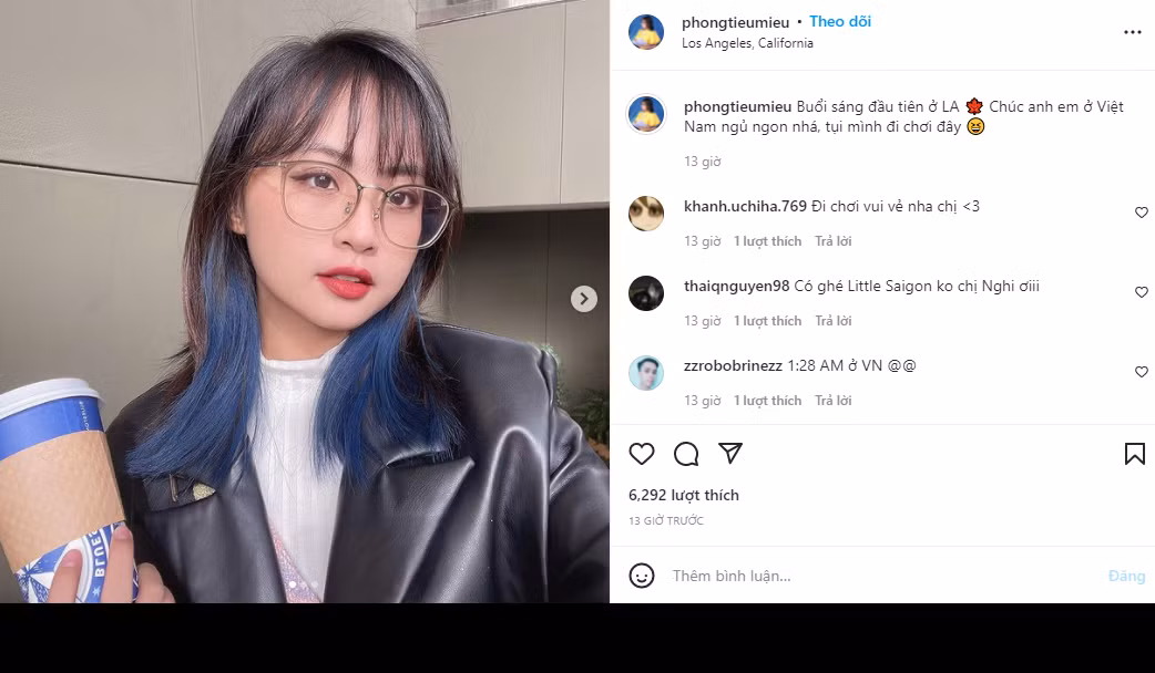 Minh Nghi đăng tải trên Instagram cá nhân hình ảnh dịu dàng bên phương trời Tây.