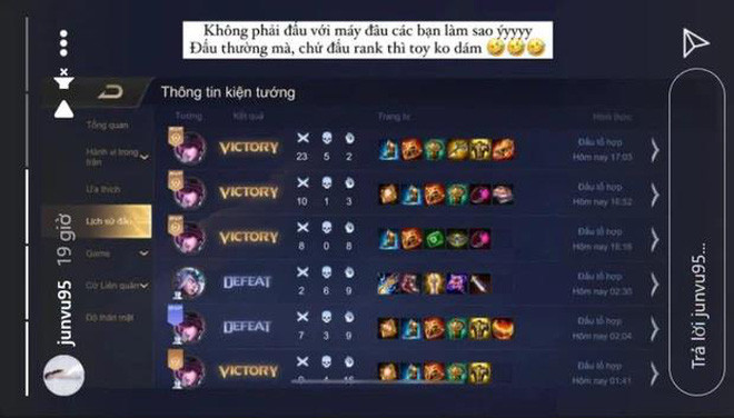 Jun Vũ cũng từng chinh chiến qua nhiều tựa game khác nhau như Dota 2, Liên Quân Mobile hay Play Together cùng bạn bè và người thân.