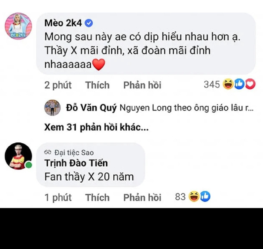 Sau đó, nữ streamer 2k4 cũng đã "hạ hỏa" và chấp nhận lời xin lỗi thiện chí từ Thầy giáo X.