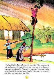 Trong dị bản của Jeanneau thì Tấm không lừa Cám mà việc Tấm tắm nước sôi là có thật. Bởi đoạn Tấm ngã cây cau là ngã vào hố nước sôi (phiên bản của Vũ Ngọc Phan là ngã xuống giếng nước). Sau đó, Cám cũng làm theo và tự mình rơi vào hố nước sôi.