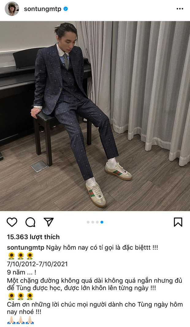 Được biết đó là ngày đặc biệt của Sơn Tùng M-TP, đánh dấu sự nghiệp 9 năm ca hát của nam ca sĩ.