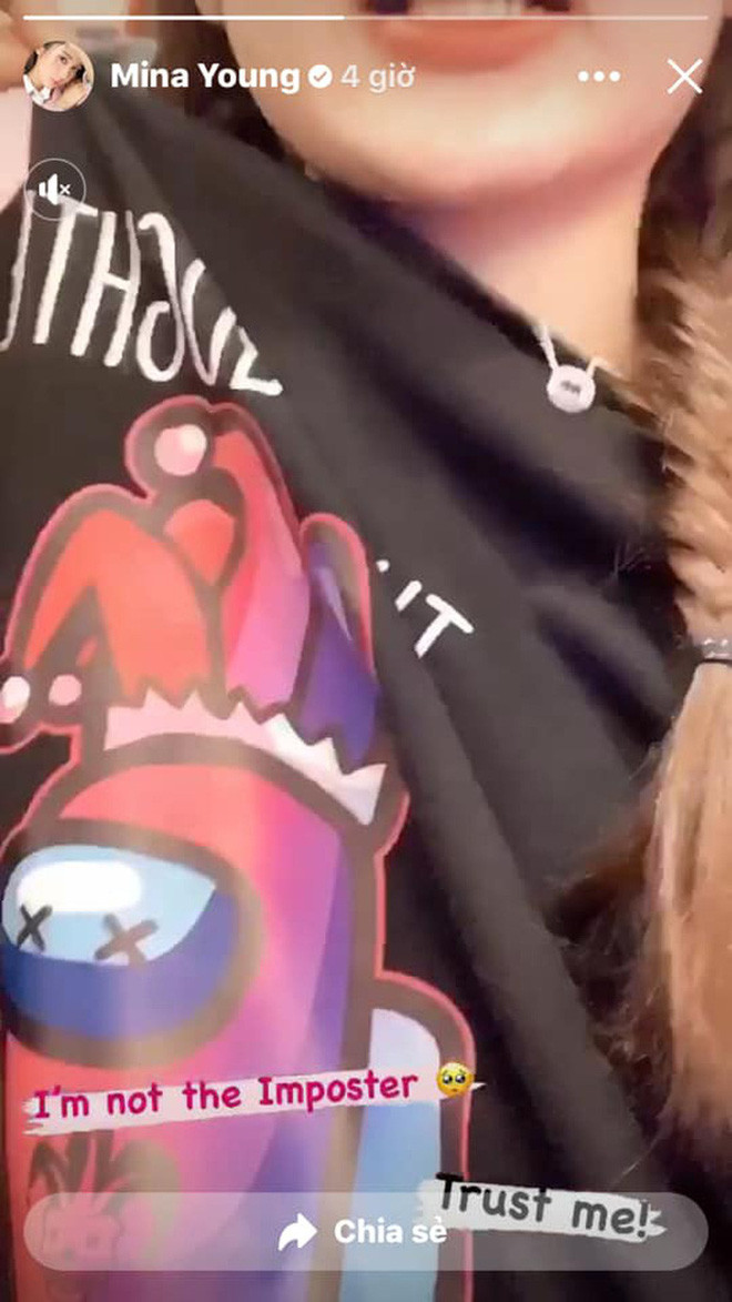 Trong một buổi livestream, Mina Young đã diện chiếc áo với biểu tượng của Among Us. Nhiều fan tinh ý đã nhận ra đây là áo cặp của CARA - NoWay. Sự việc này khiến nhiều người cảm thấy khó chịu, thậm chí công kích rằng cô nàng đang cố tình làm kẻ thứ 3.