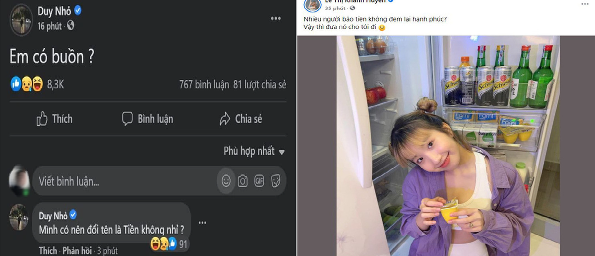 Một thời gian ngắn sau, thiếu gia bất ngờ đăng dòng trạng thái lên Facebook. Điều thú vị ở chỗ, trước đó khoảng 1h, Khánh Huyền đã đăng tải một bức ảnh.