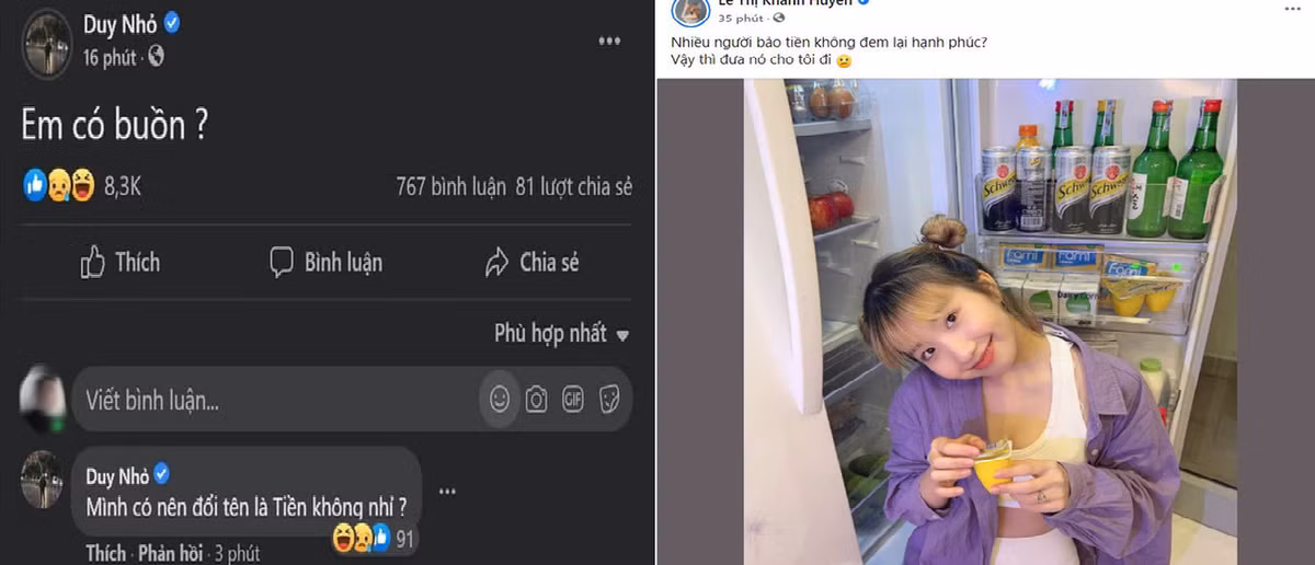 Một thời gian ngắn sau, thiếu gia bất ngờ đăng dòng trạng thái lên Facebook. Điều thú vị ở chỗ, trước đó khoảng 1h, Khánh Huyền đã đăng tải một bức ảnh.