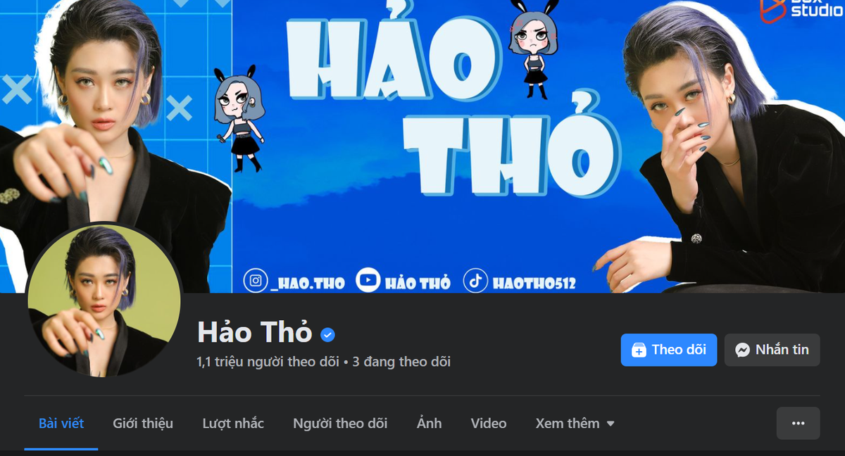 Những thành công của Hảo Thỏ có thể kể đến như 5 triệu follower trên TikTok hay hơn 1 triệu follower fanpage cá nhân...