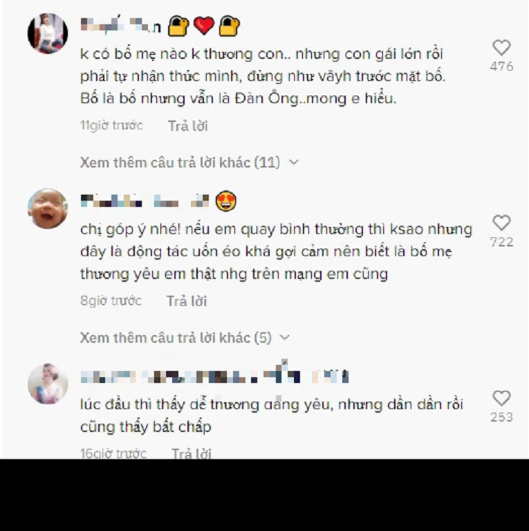 Cụ thể, khi clip hậu trường hai bố con, Yona Cươn bị một bộ phận dân mạng chỉ trích việc đứng trước mặt bố, vô tư quay clip thể hiện vũ đạo gợi cảm không phù hợp.