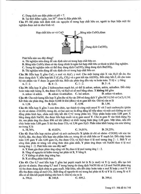 Đề thi THPT quốc gia môn Hóa học năm 2015 mã đề 748và đáp án - Hình 4 De thi THPT quoc gia mon Hoa hoc nam 2015 ma de 748va dap an-Hinh-4