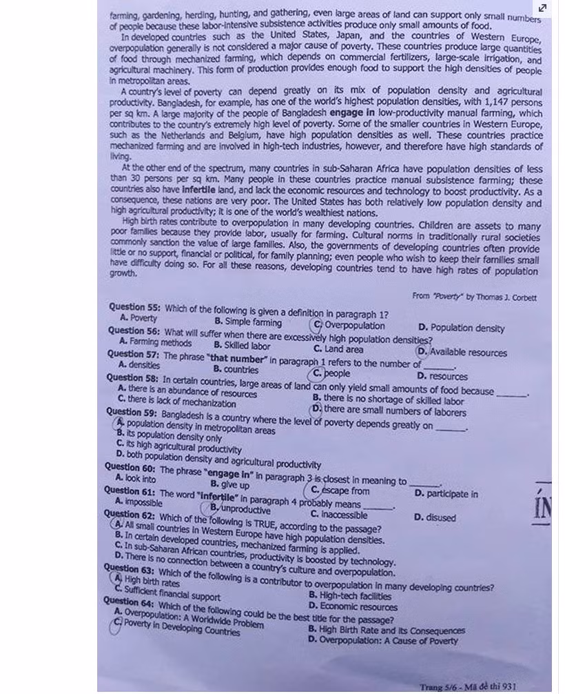 De thi THPT quoc gia mon Tieng Anh nam 2015 ma de 931 va dap an-Hinh-5