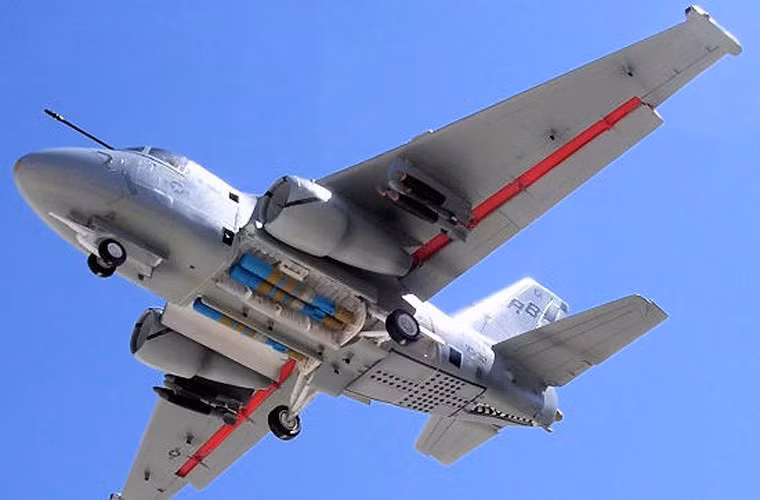 Máy bay có khả năng mang 2,2 tấn vũ khí gồm các loại bom, ngư lôi, tên lửa trong 4 giá treo thân và hai giá treo ngoài cánh. Trong ảnh, khoang thân treo tới 4 quả ngư lôi chống ngầm 324mm Mk46.