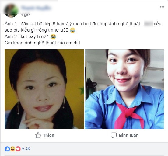 Bức ảnh nghệ thuật mang tính chất dìm hàng được cô gái chia sẻ.