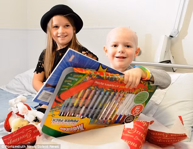 Bé George O'Shaughnessy, chỉ mới 3 tuổi nhưng đã trải qua đến 900 thủ tục điều trị thử nghiệm ung thư bạch cầu để làm giảm rủi ro cho bệnh nhân hóa trị trẻ tuổi gặp phải tác dụng phụ sau này.