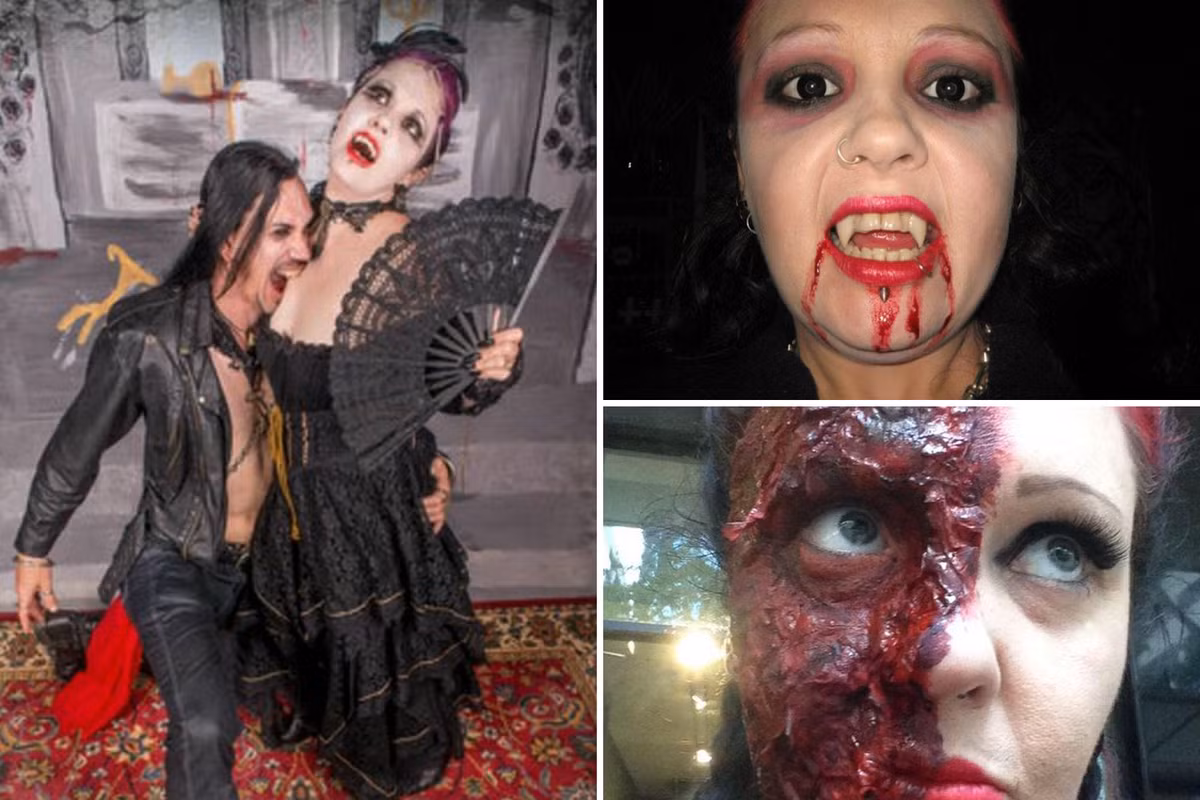  Cô gái ma cà rồng Georgina Condon, 38 tuổi, Australia đã hút máu trực tiếp từ những vết thương hở và tuyên bố, cô cảm thấy nó rất “ngon”.