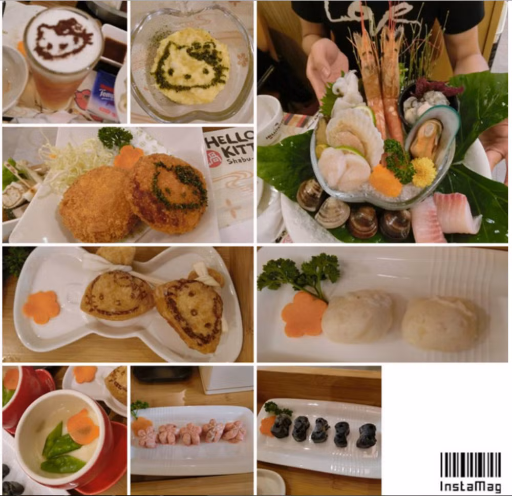 Tất cả những đồ ăn trong nhà hàng này đều có hình hello kitty xinh xắn, từ món bánh bao chiên,món trứng tráng hay nước uống.