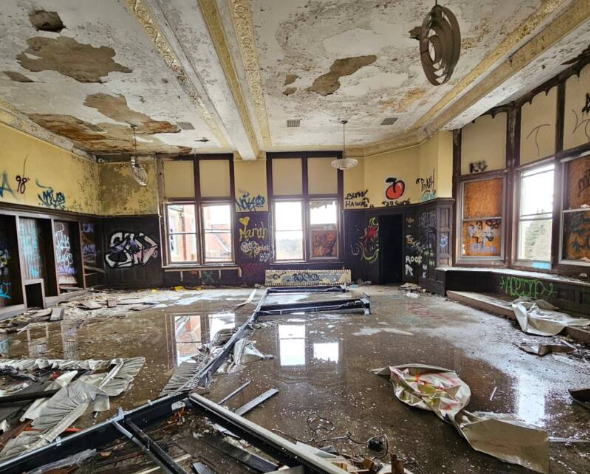 Bên trong một ngôi trường bỏ hoang ở Flint, Michigan (Mỹ).