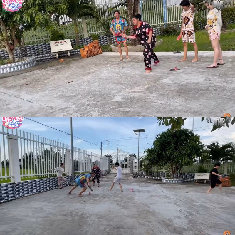 Khoảng sân rộng rãi là nơi cả gia đình vui đùa, giải trí.