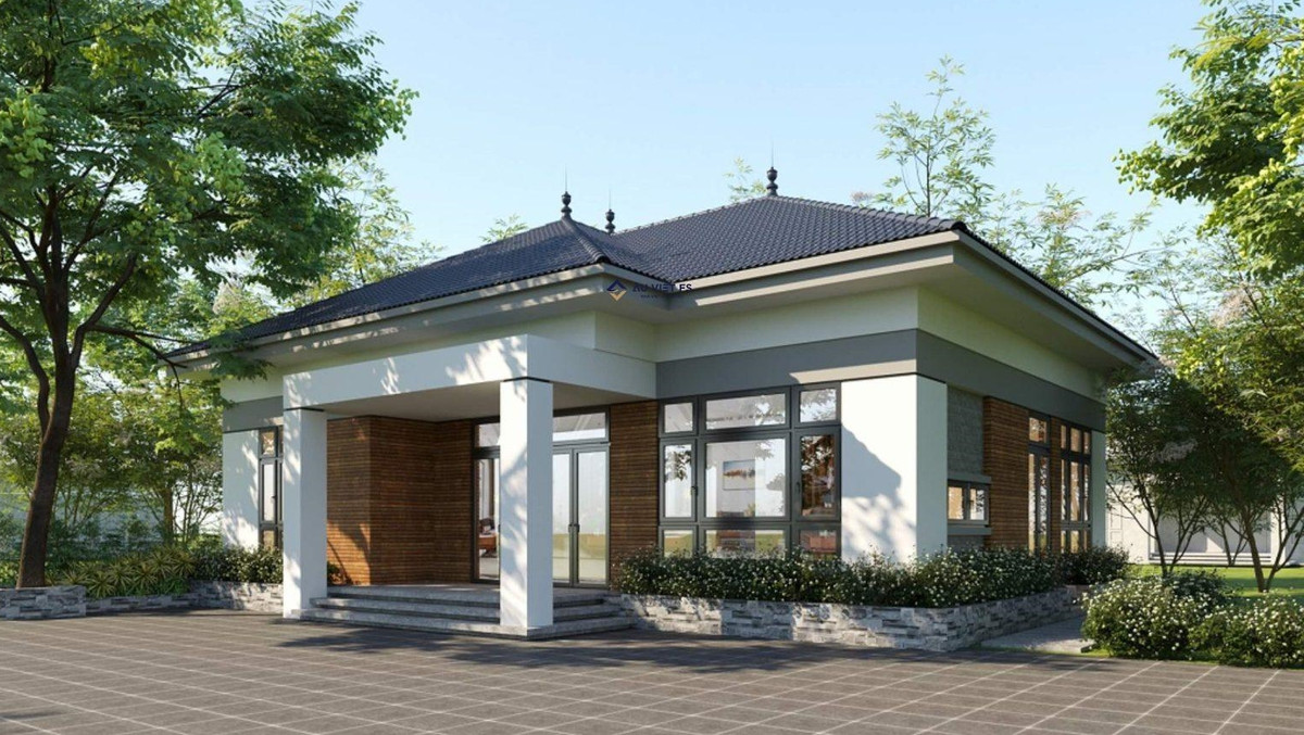 Đã rất phổ biến trong nhiều năm qua song sang 2023, mẫu nhà cấp 4 mái Thái vẫn được ưa chuộng nhờ ưu điểm chống nóng, chống ẩm cực tốt. Ảnh: Âu Việt FS