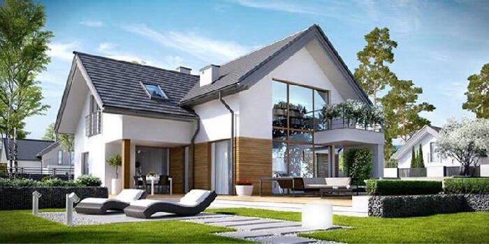 Ưu điểm của mẫu nhà cấp 4 hình chữ L là có thể tận dụng được khoảng sân ở giữa và không gian sử dụng lớn. Ảnh: Kientrucphunguyen