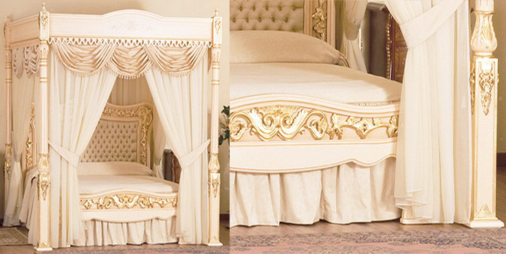 Từng chi tiết trang trí quanh giường đều được làm bằng phương pháp thủ công và từ các vật liệu cao cấp.