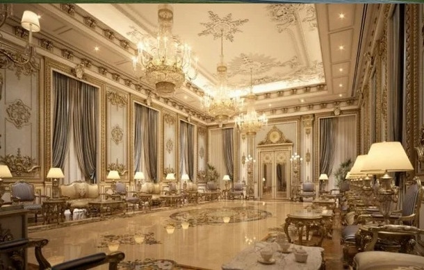 Hình ảnh bên trong cung điện dù không được công bố nhiều song chỉ cần nhìn mái vòm nguy nga, không gian rộng lớn...cũng đủ biết mức độ xa hoa thế nào. Ảnh: TheSun