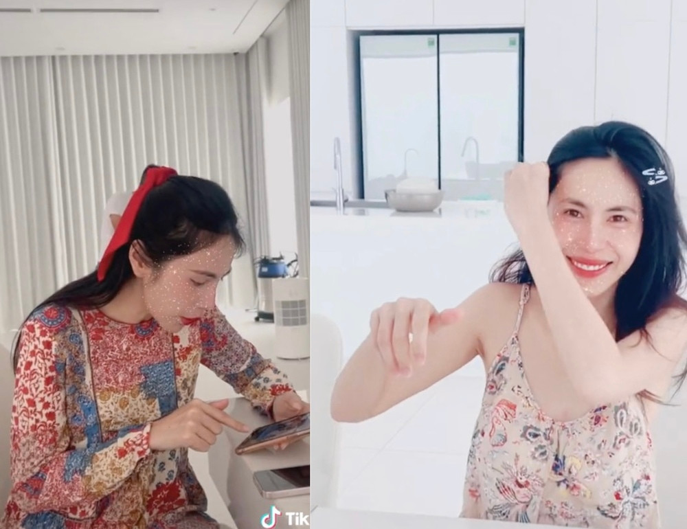 Biệt thự của Thuỷ Tiên phủ một màu trắng đơn giản nhưng cực kỳ sang trọng. Ảnh: TikTok PhuongThao.jisoo