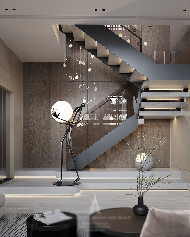 Biệt thự được xây trên khu đất gần 200m2 bao gồm trệt, 2 lầu, sân thượng với 5 phòng ngủ. Ảnh: Kaizen