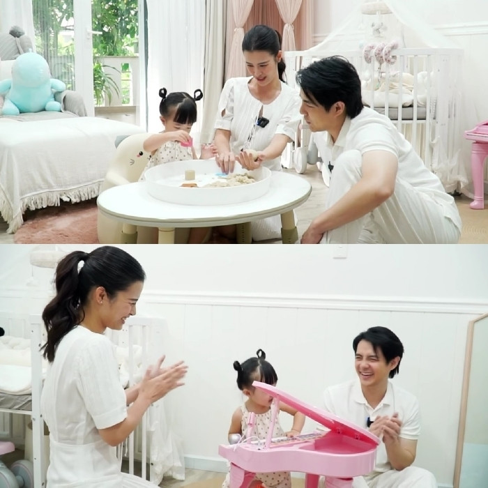 Phòng riêng của bé Winnie có màu trắng - hồng chủ đạo và trang trí khá nhiều đồ chơi dễ thương. Ảnh: YouTube Nhi - Thắng Family