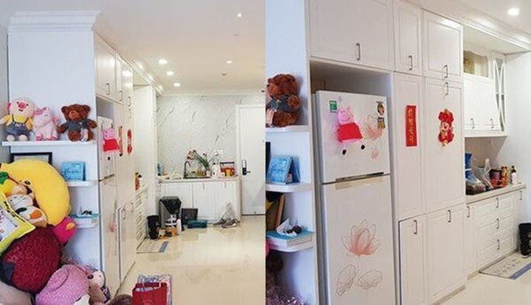 Khu vực sảnh và bếp xinh xắn trong nhà nữ diễn viên.