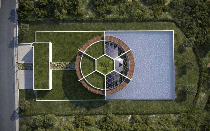 Sau khi xây sửa lại, siêu biệt thự của Lionel Messi được thiết kế mang hình quả bóng. Ảnh: Gqindia