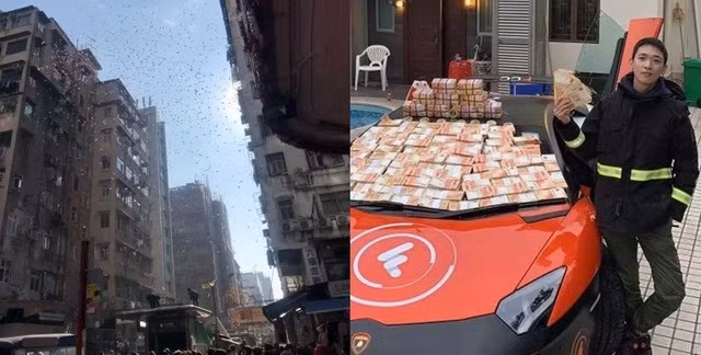 Năm 2019, cư dân ở một trong những khu dân cư nghèo nhất quận Sham Shui Po (Hồng Kông) náo loạn khi thấy một đại gia cưỡi siêu xe Lamborghini chở tiền trên phố. Ảnh: KoreaTimes
