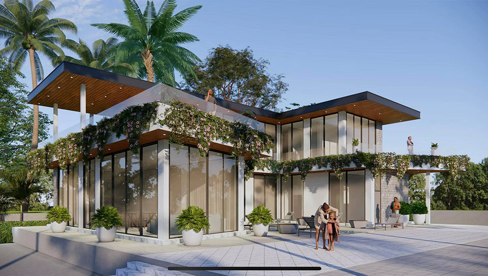 Biệt thự mới của Quách Thành Danh rộng khoảng 300 m2 theo phong cách hiện đại, có hồ bơi, sân vườn và các tiện ích xung quanh với tổng chi phí gần 30 tỷ đồng. Ảnh: Vietnamnet