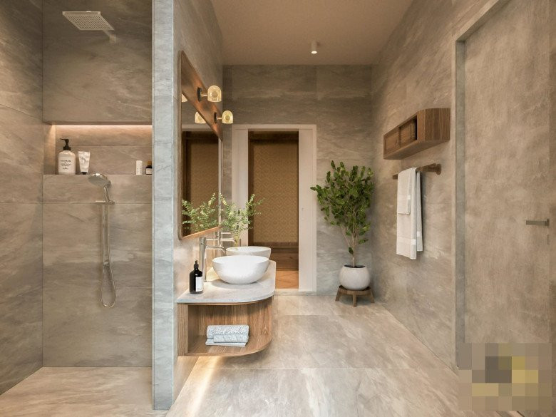 Phòng tắm hiện đại.