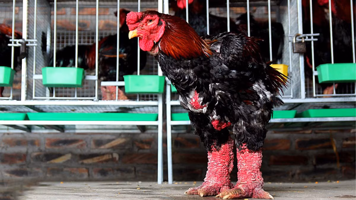 Từng là đặc sản tiến vua một thời, ngày nay gà Đông Tảo được giới nhà giàu lùng mua với giá vài chục triệu đồng vào dịp Tết. Ảnh: Dienmayxanh