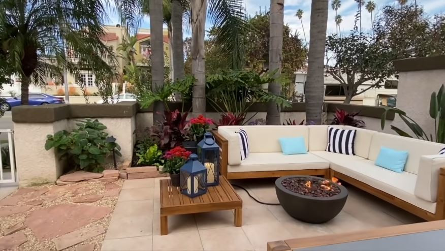 Khu vườn trong căn nhà của MC Kỳ Duyên cũng được sửa soạn, khang trang hơn. Nguồn ảnh: Youtube