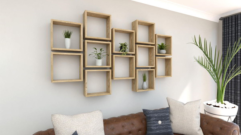 Kệ gỗ sắp xếp các vật dụng vừa giúp có không gian ngăn nắp, vừa mang tính thẩm mỹ, sang trọng. Ảnh: Internet