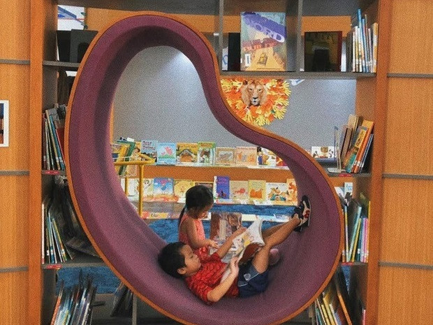 Một góc riêng được thiết kế là khu vui chơi, thư giãn cho các con. Ảnh: FBNV