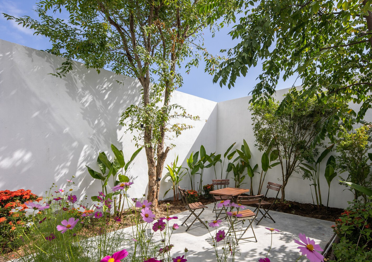 Sân sau giúp đón gió mùa hè từ phía Đông.