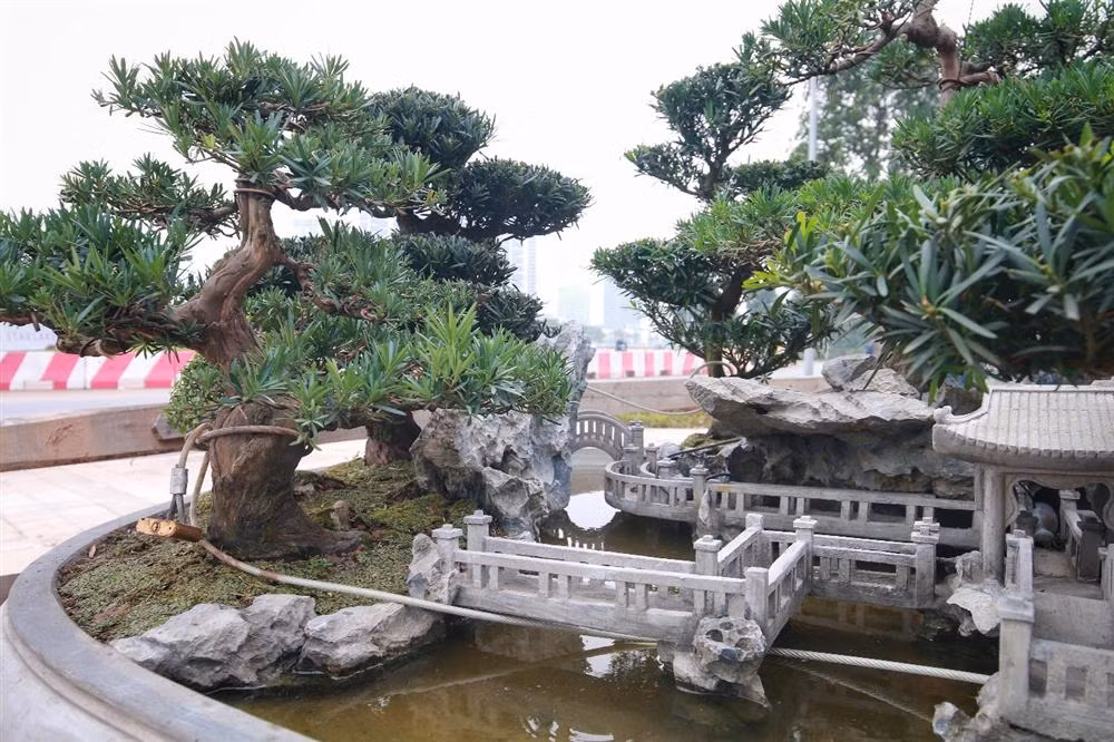 Được biết, nghệ nhân phải mất gần 1 năm để cân nhắc, lựa chọn và dựng tiểu cảnh cho tác phẩm. Ảnh: Dân trí