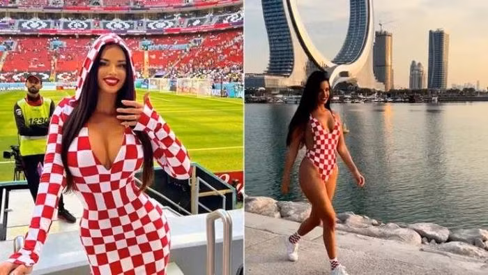 Cựu hoa hậu kiêm người mẫu Croatia Ivana Knoll trở nên nổi tiếng nhờ ăn mặc táo bạo ở Qatar và đang có hàng nghìn người hâm mộ tại nước chủ nhà World Cup 2022.