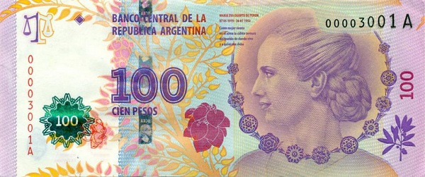 Hai thập niên trước, Argentina cũng từng phát hành đồng xu có in hình cố Đệ nhất phu nhân Eva Peron, nhân kỷ niệm 50 năm ngày mất của bà. Ảnh: Thesun
