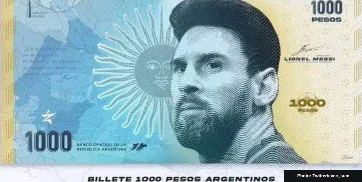 Dự kiến tờ tiền in hình Messi được phát hành trong thời gian tới. Ảnh: Soccergator