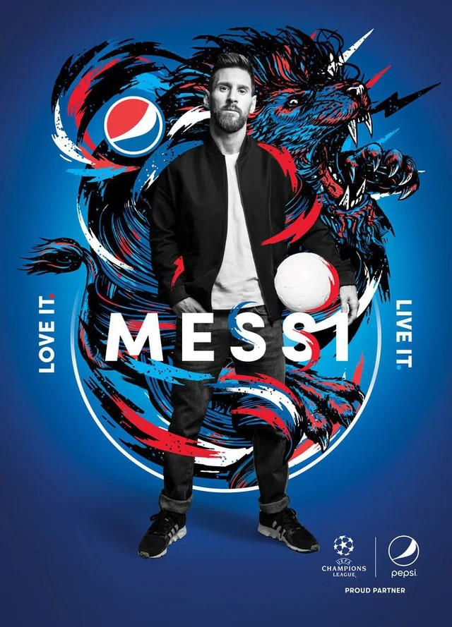 Messi cũng là một phần của các chiến dịch nổi bật với Pepsi, Gillette và Turkish Airlines...Ảnh: Goal