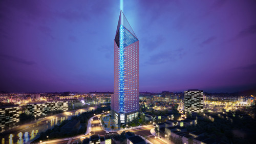 Phối cảnh tổng thể dự án Tháp Doanh Nhân.